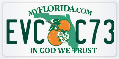 FL license plate EVCC73