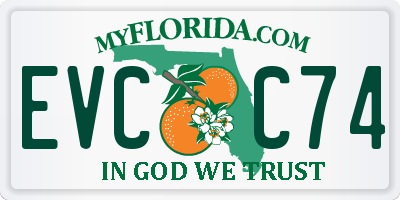 FL license plate EVCC74
