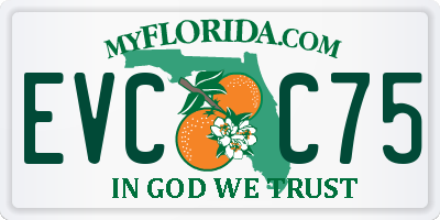FL license plate EVCC75