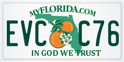 FL license plate EVCC76