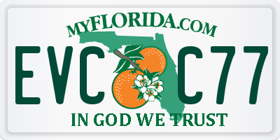 FL license plate EVCC77