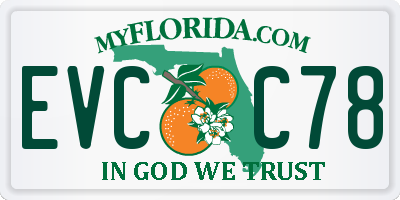 FL license plate EVCC78