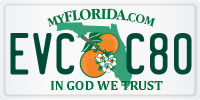 FL license plate EVCC80