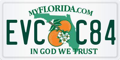 FL license plate EVCC84