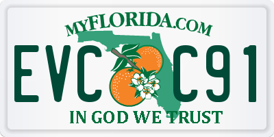 FL license plate EVCC91