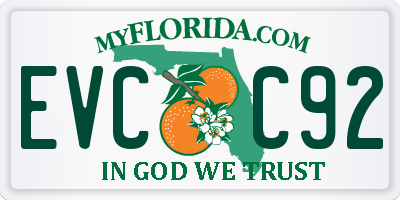 FL license plate EVCC92
