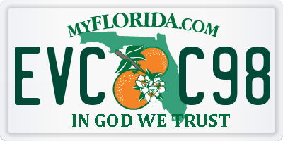 FL license plate EVCC98