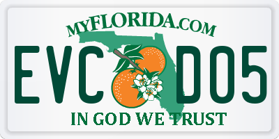 FL license plate EVCD05