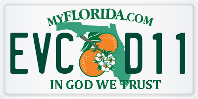 FL license plate EVCD11