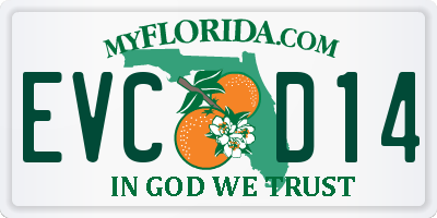 FL license plate EVCD14