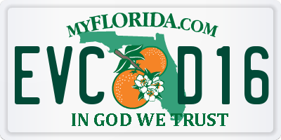 FL license plate EVCD16