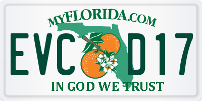 FL license plate EVCD17