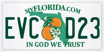 FL license plate EVCD23