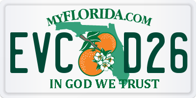 FL license plate EVCD26