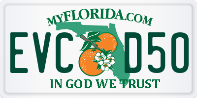 FL license plate EVCD50