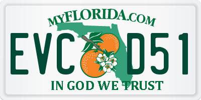 FL license plate EVCD51
