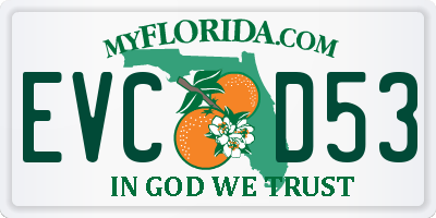 FL license plate EVCD53
