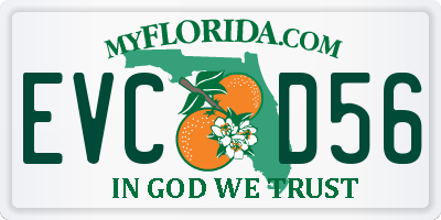 FL license plate EVCD56