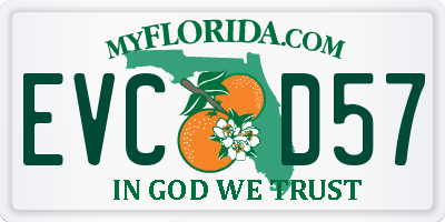 FL license plate EVCD57