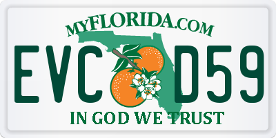 FL license plate EVCD59