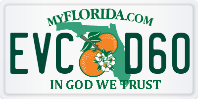 FL license plate EVCD60