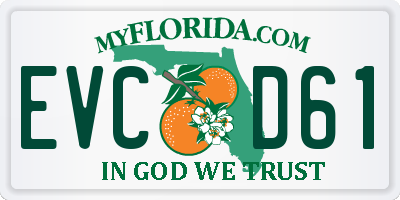 FL license plate EVCD61