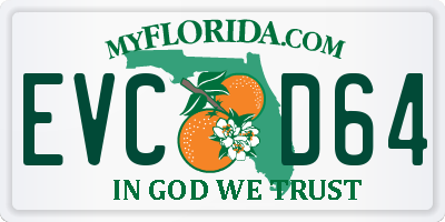 FL license plate EVCD64
