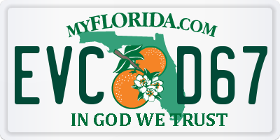 FL license plate EVCD67