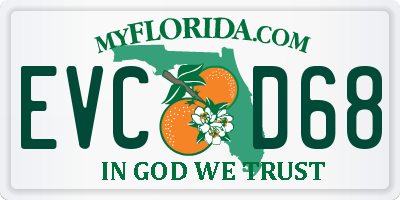 FL license plate EVCD68
