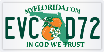FL license plate EVCD72