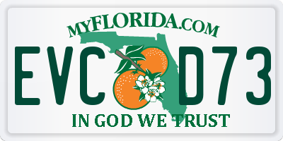 FL license plate EVCD73