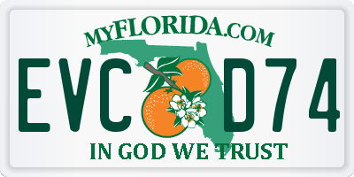 FL license plate EVCD74