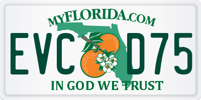 FL license plate EVCD75