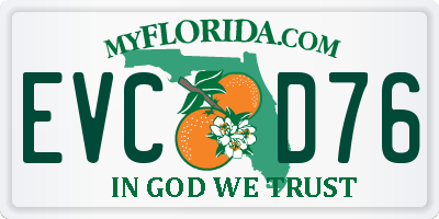 FL license plate EVCD76