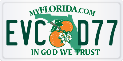 FL license plate EVCD77