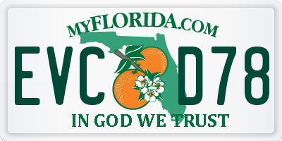 FL license plate EVCD78