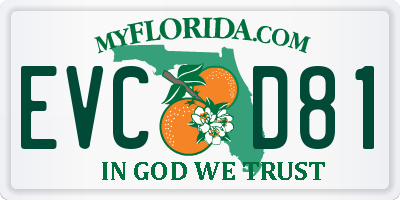 FL license plate EVCD81