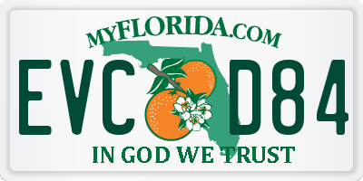 FL license plate EVCD84