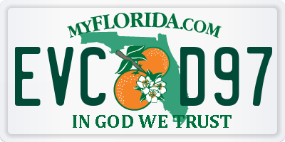 FL license plate EVCD97