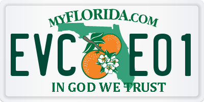 FL license plate EVCE01