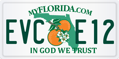 FL license plate EVCE12