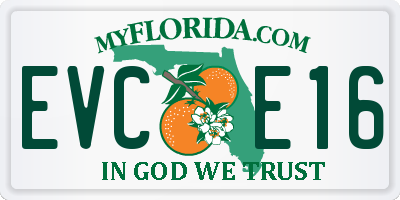 FL license plate EVCE16
