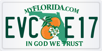 FL license plate EVCE17