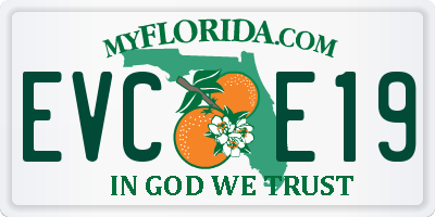 FL license plate EVCE19