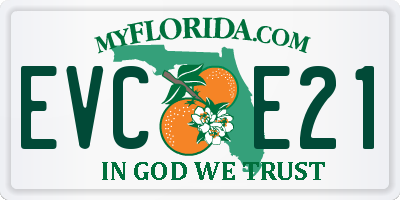 FL license plate EVCE21