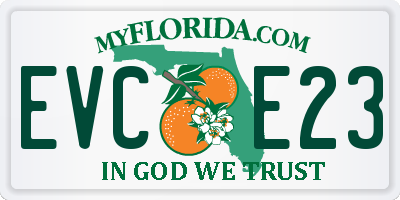 FL license plate EVCE23