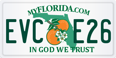 FL license plate EVCE26
