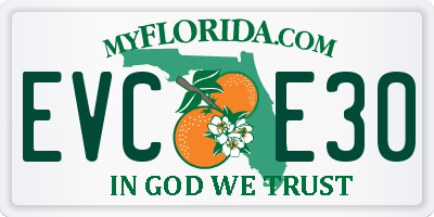 FL license plate EVCE30