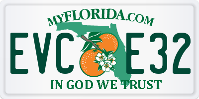 FL license plate EVCE32