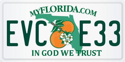 FL license plate EVCE33